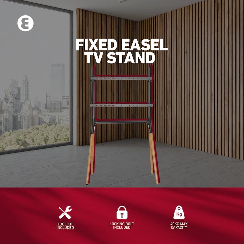 Ellies Solid series Fixed Easel TV Stand 45" - 70" 10