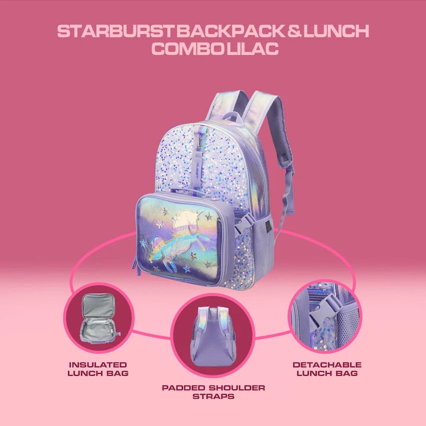 Quest Starburst Backpack & Lunch Combo Lilac 4