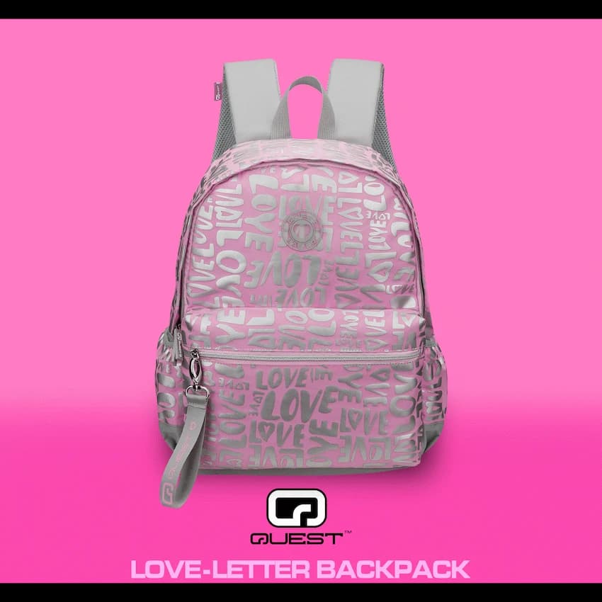 Quest Love-letter Backpack Pink 3
