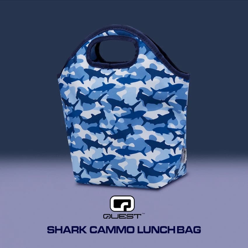 Quest Shark Cammo Lunch Bag Blue 3