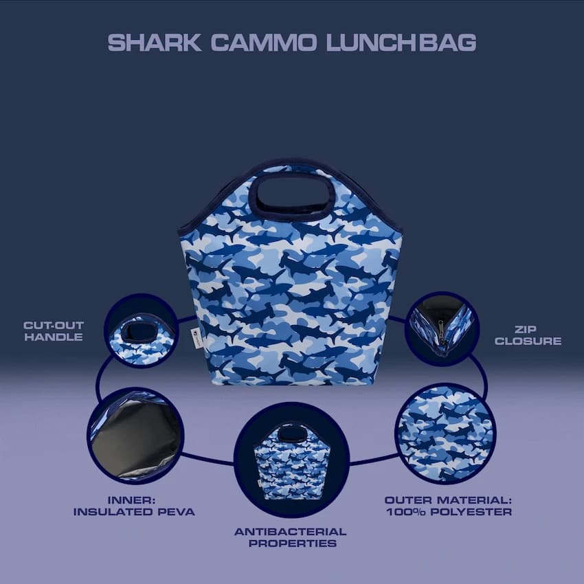 Quest Shark Cammo Lunch Bag Blue 4