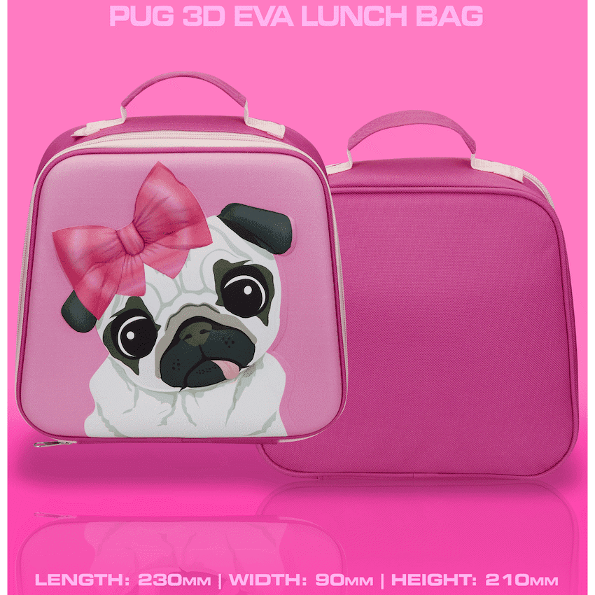 Quest Pug 3D EVA Lunch Bag - Pink 6