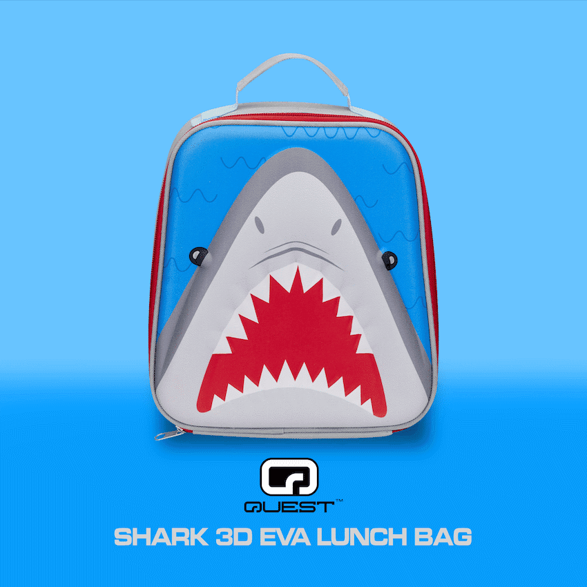 Quest Shark 3D EVA Lunch Bag - Grey 3