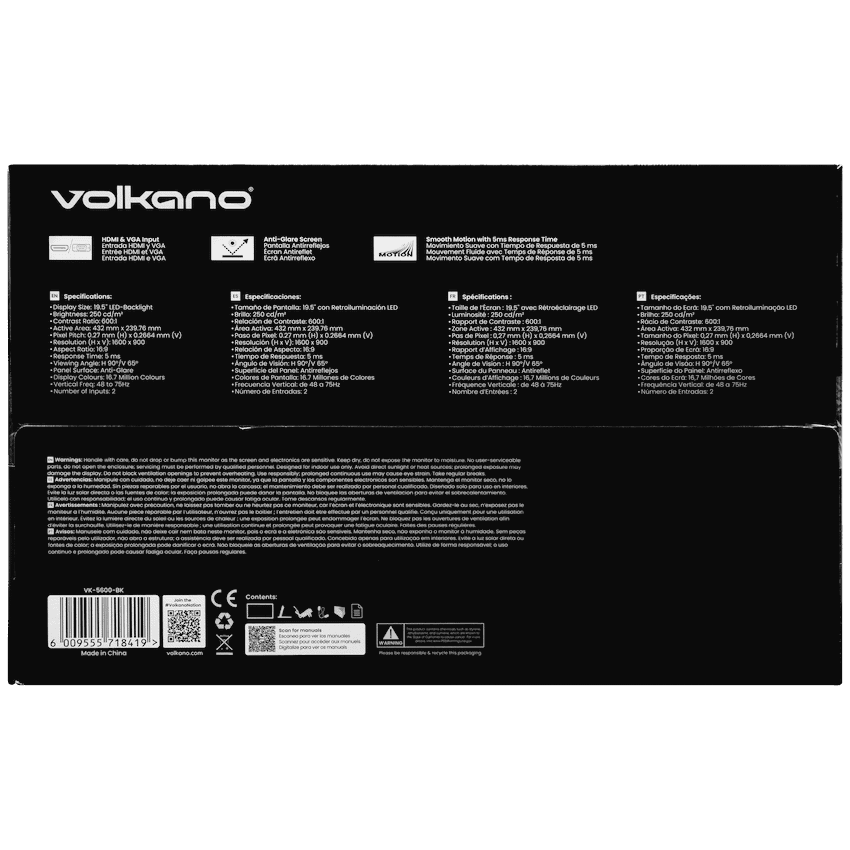 Volkano 19.5" Full HD TN Monitor with HDMI/VGA, 75 Hz 12