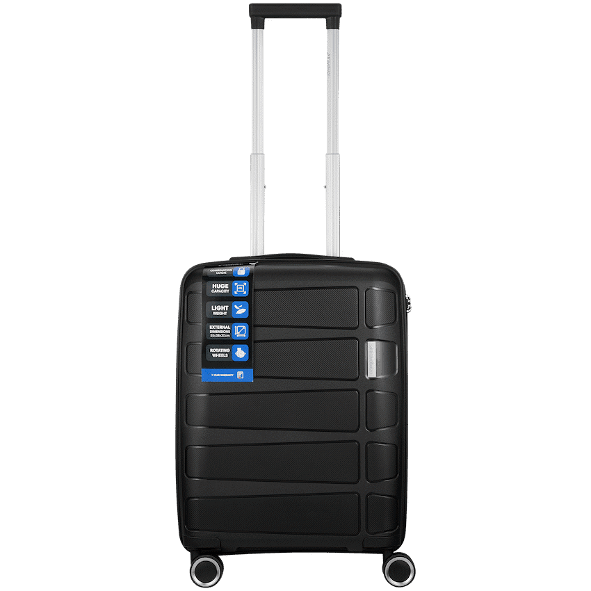 Travelwize Tourer PP 55cm 4-wheel Spinner Luggage Black 1