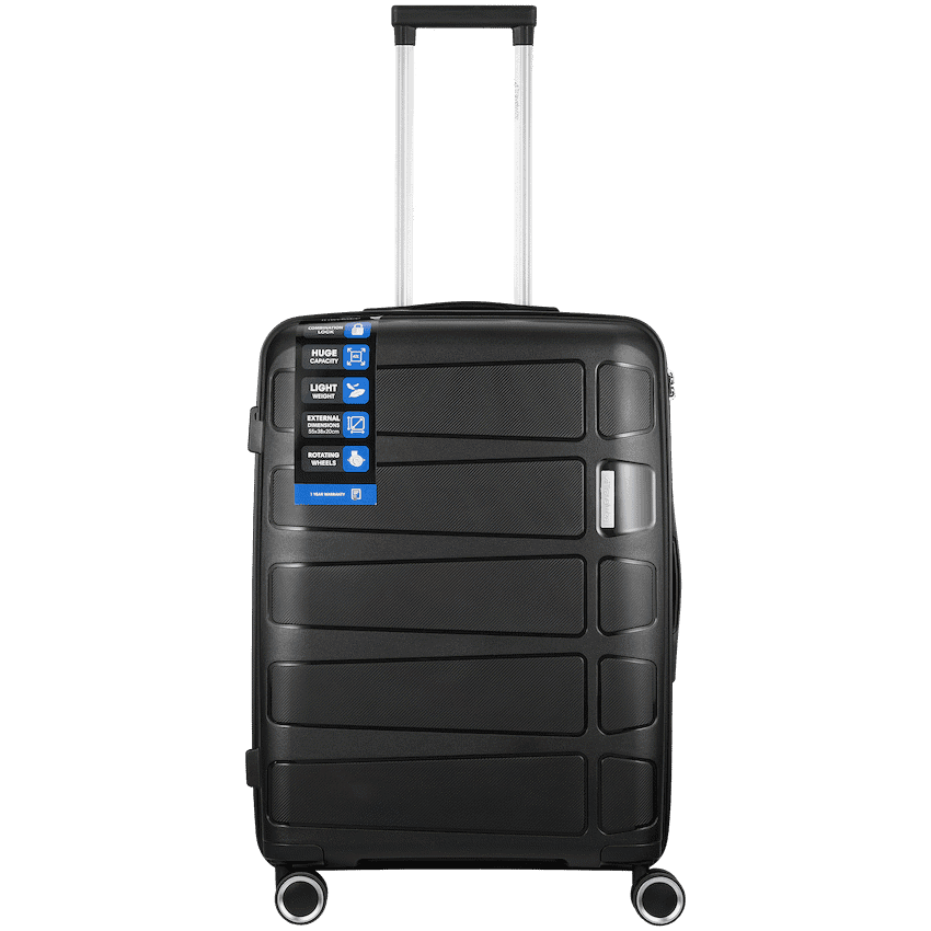 Travelwize Tourer PP 65cm 4-wheel Spinner Luggage Black 1