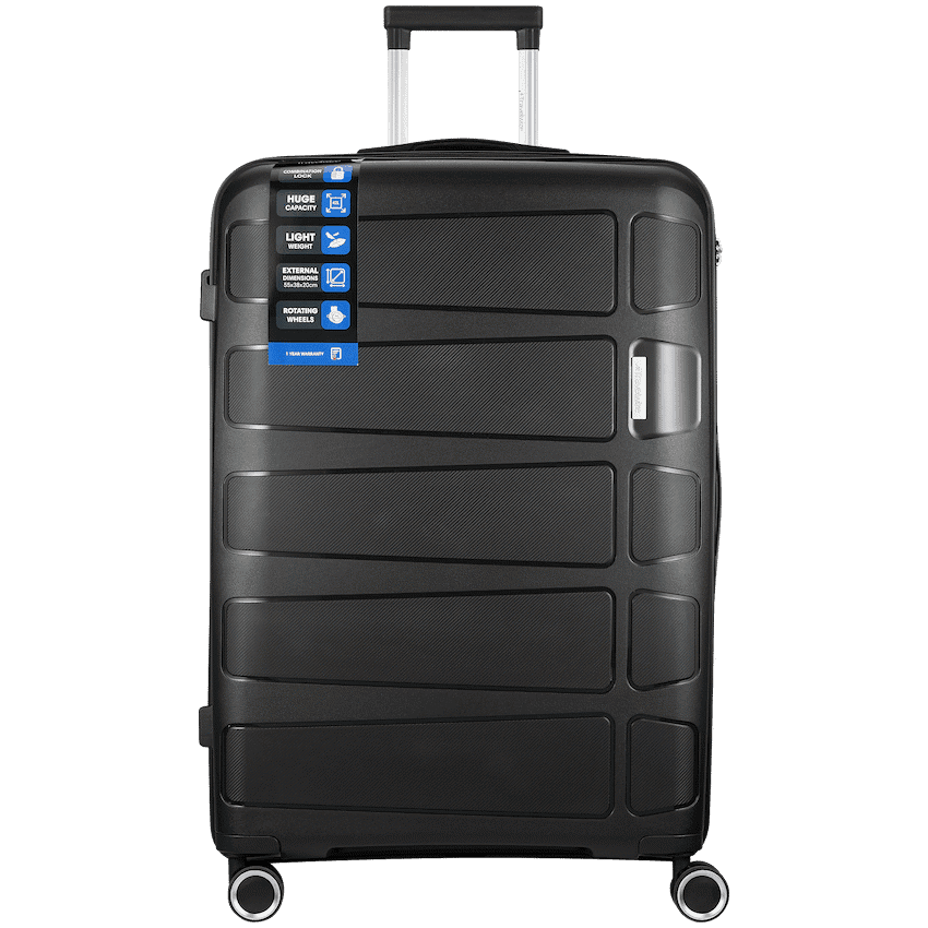 Travelwize Tourer PP 75cm 4-wheel Spinner Luggage Black 1