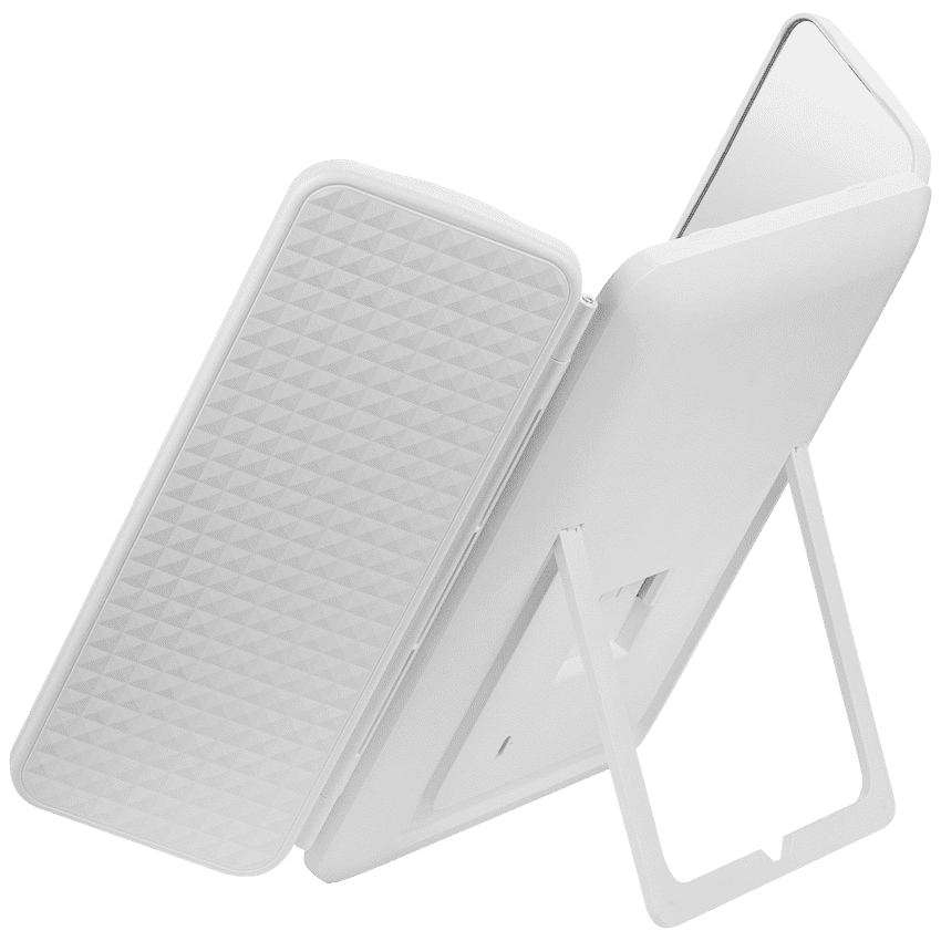 ZEN Selene Series Detachable Trifold Makeup Mirror - White 3