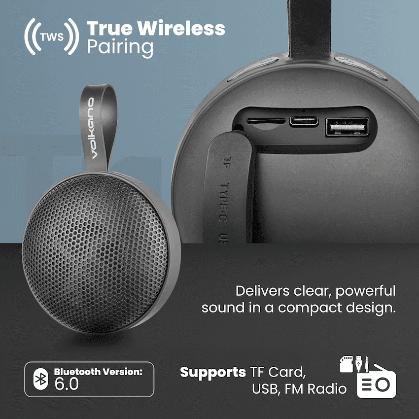 Volkano Flash Bluetooth Speaker - Black 4