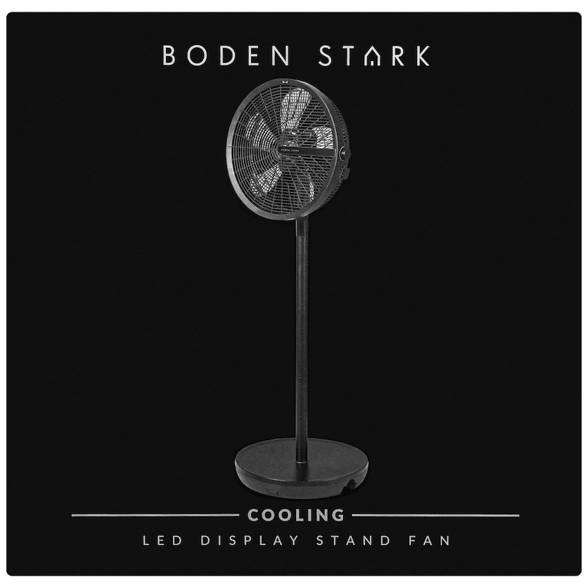 Boden Stark LED Display Stand Fan - Black 3