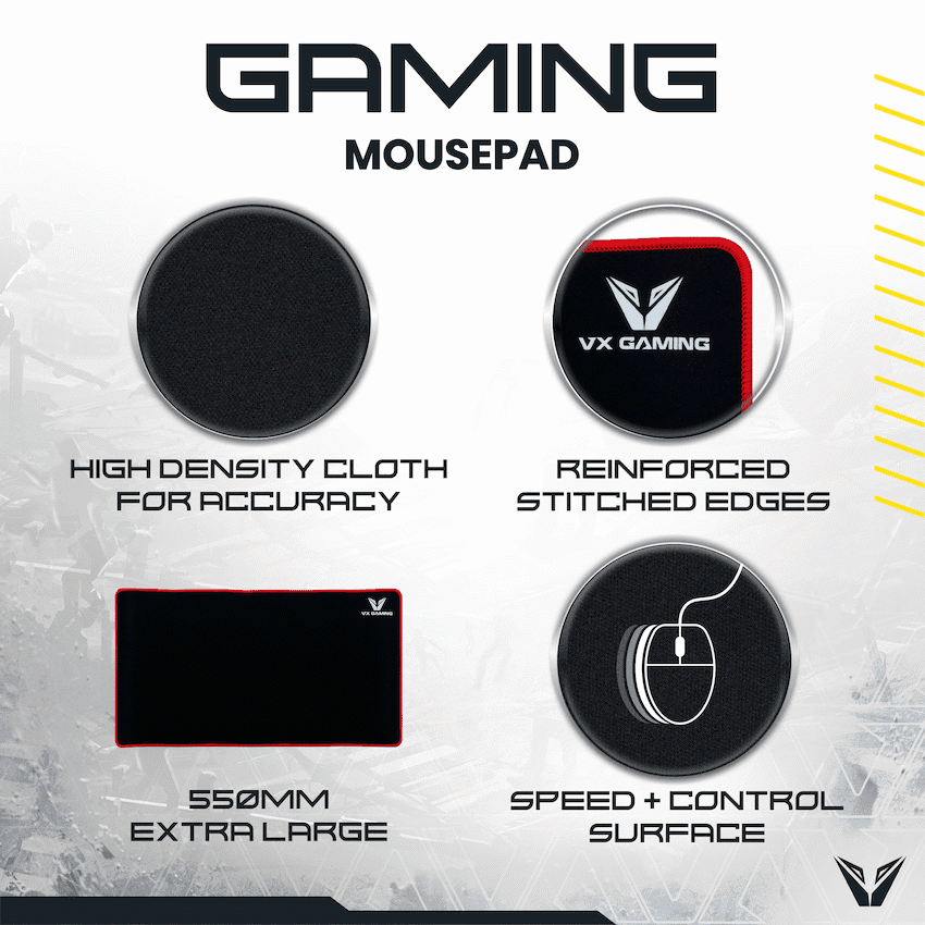 VX Gaming Battlefield series gaming mousepad - Extra large black/red - 550mm 4