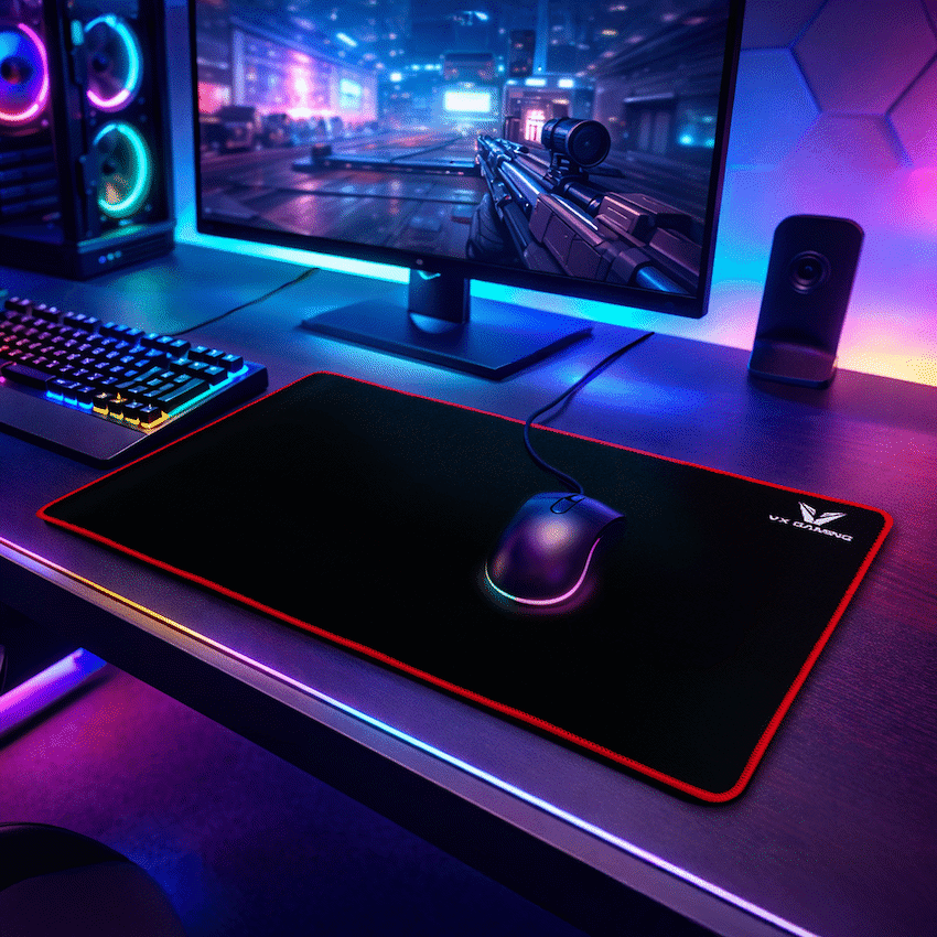 VX Gaming Battlefield series gaming mousepad - Extra large black/red - 550mm 5