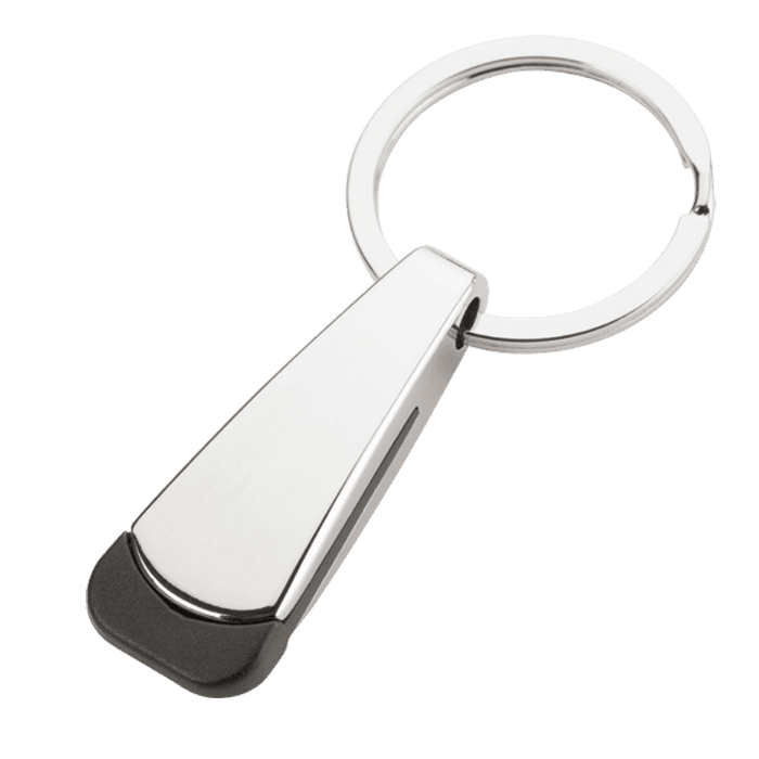 Tear Shaped Chrome Keychain 2