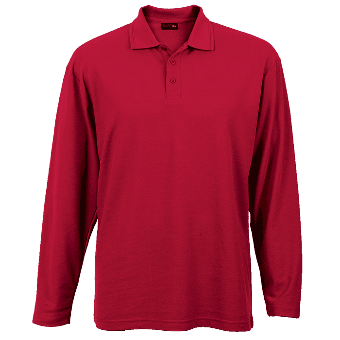 175g Pique Knit Long Sleeve Golfer Mens 3