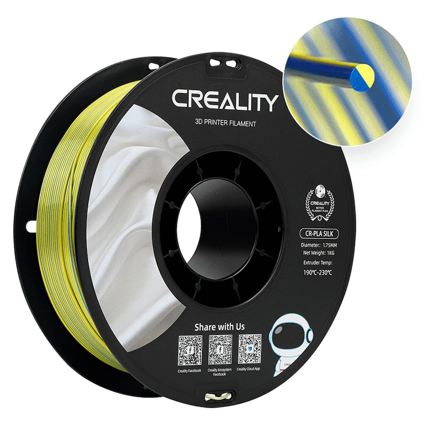 Creality Dual Silk Filament PLA Yellow-Blue 1kg 2