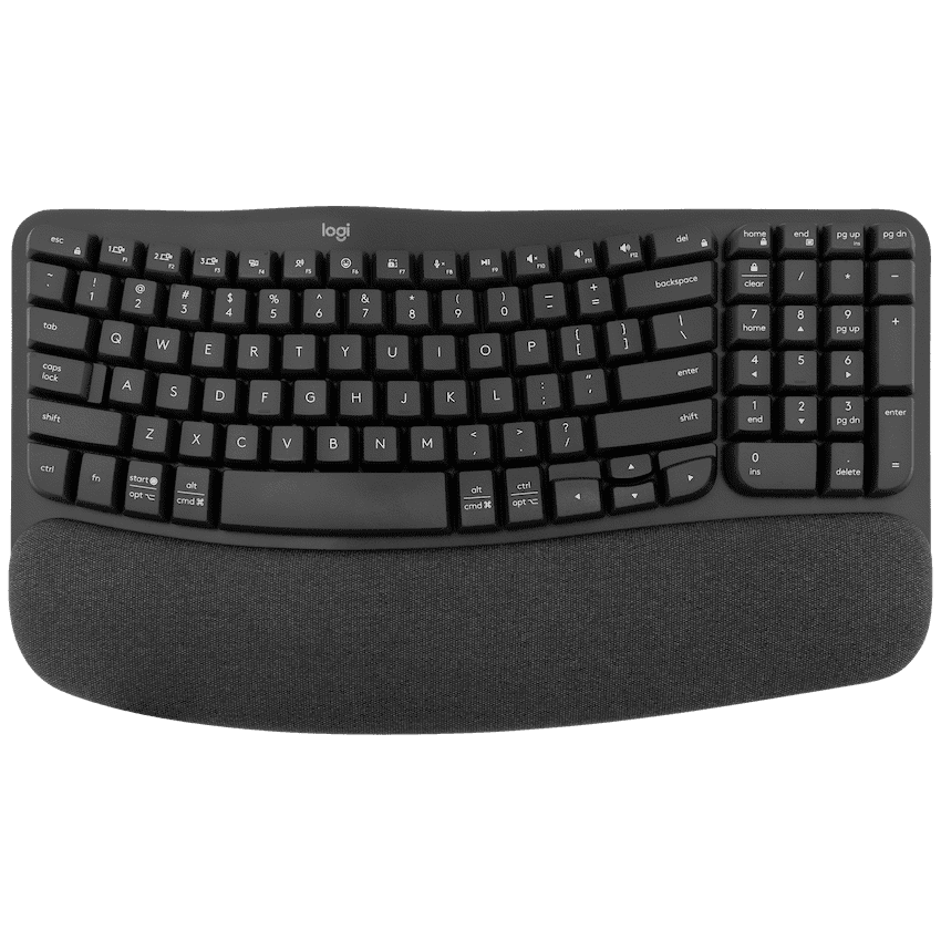 Logitech(R) Wave Keys Wireless Ergonomic Keyboard - Graphite