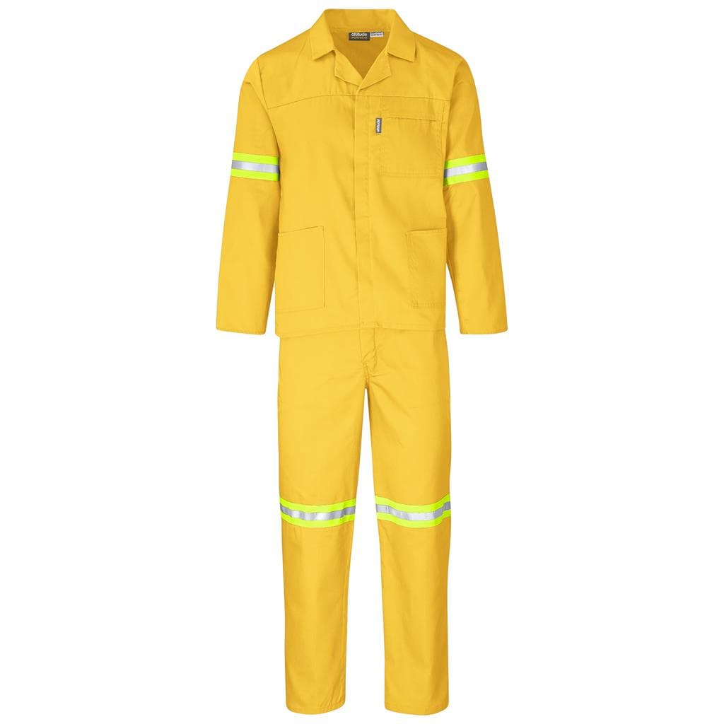 Trade Polycotton Conti Suit - Reflective Arms, Legs & Back - Yellow Tape 2