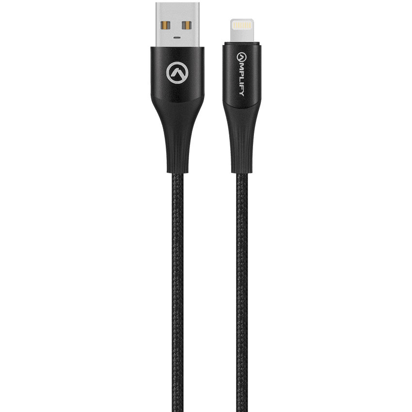 Amplify Linked Series USB to Lightning Braided Cable - Black 1m