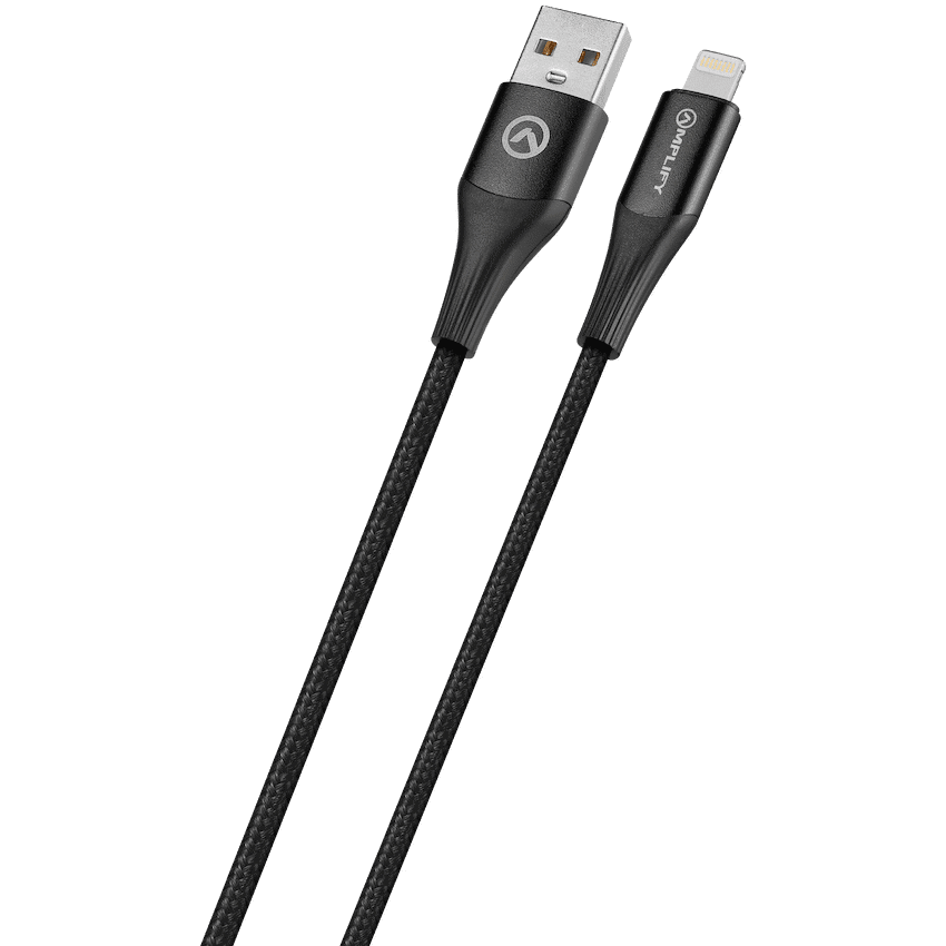 Amplify Linked Series USB to Lightning Braided Cable - Black 1m 3