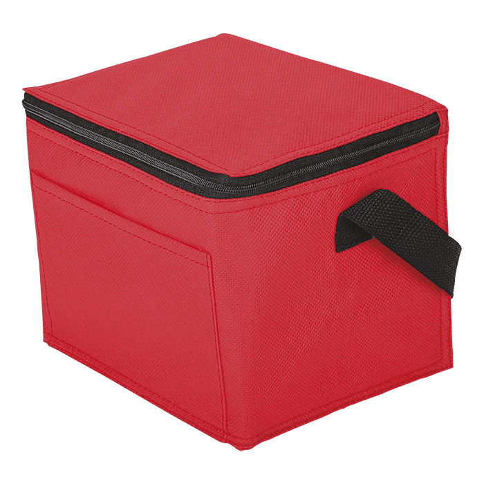 6 Can Cooler with Foil Liner and Pocket Non-Woven Foil Linin