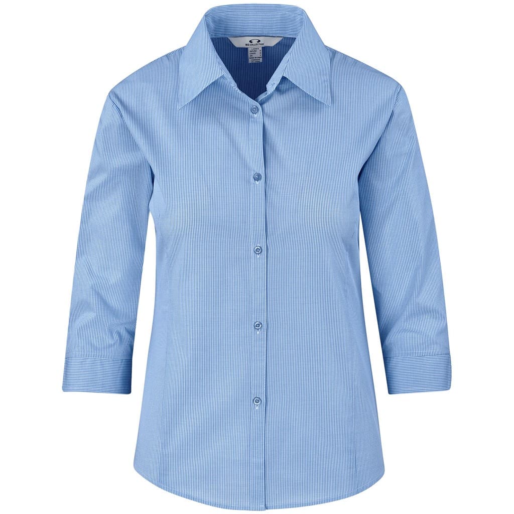 Ladies 3/4 Sleeve Micro Check Shirt 3
