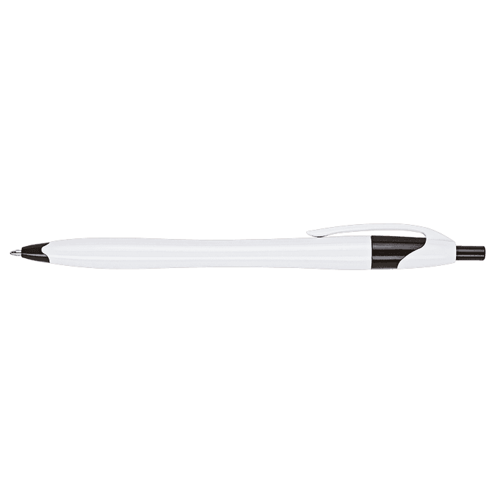 Slim White Barrel Ballpoint Pen
