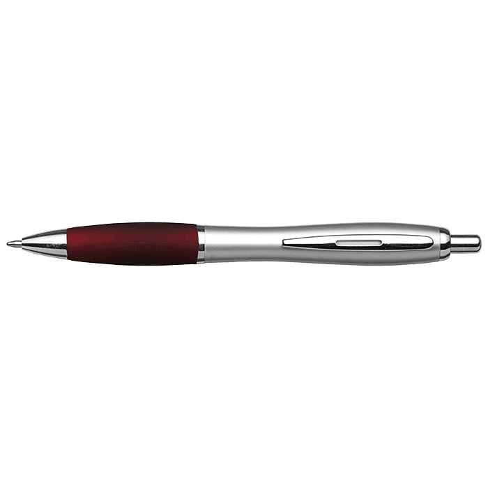 Silver Barrel Curved Design Ballpoint Pen 2