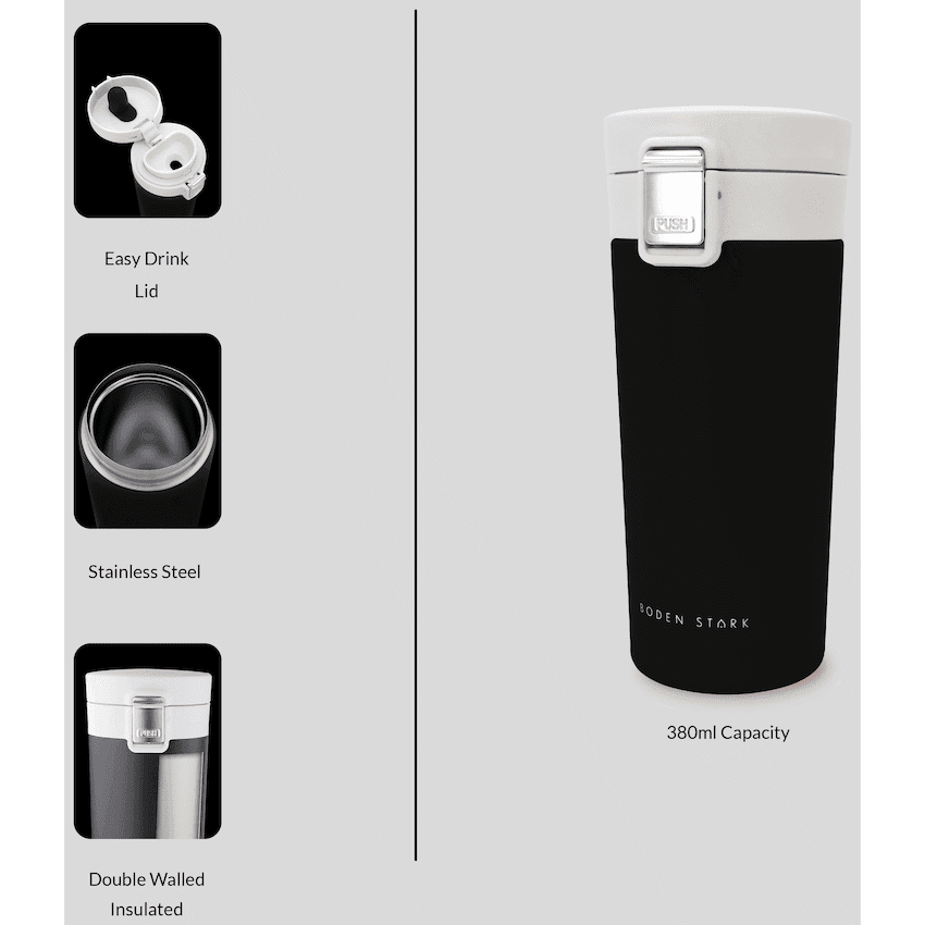 Boden Stark 380ml Travel Mug - Black 3