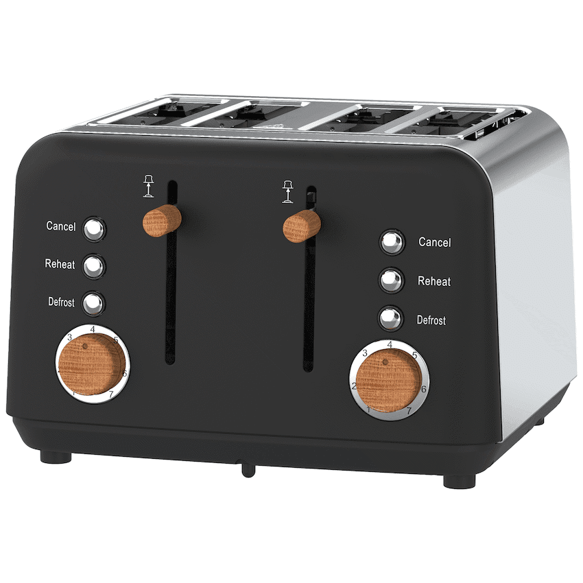 Boden Stark Anson Collection 4-Slice Stainless Steel Toaster - Black 5