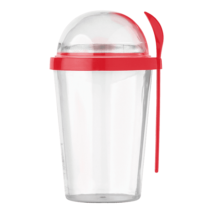 450ml Dual Compartment Breakfast Mug with Spoon 2