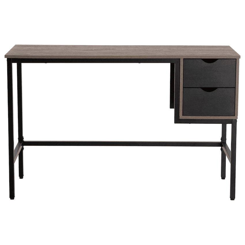 Everfurn Rampart Office Desk with Two Drawers, Powder-Coated Steel, Adjustable Feet 4