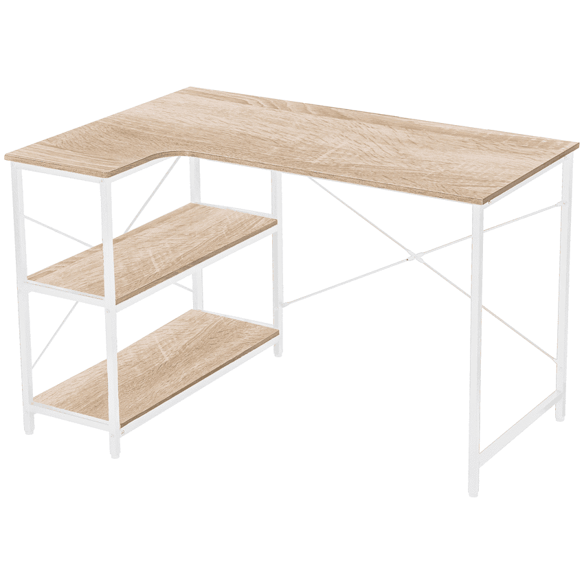 Everfurn Anthony Work Desk - Light Oak and White Frame 2