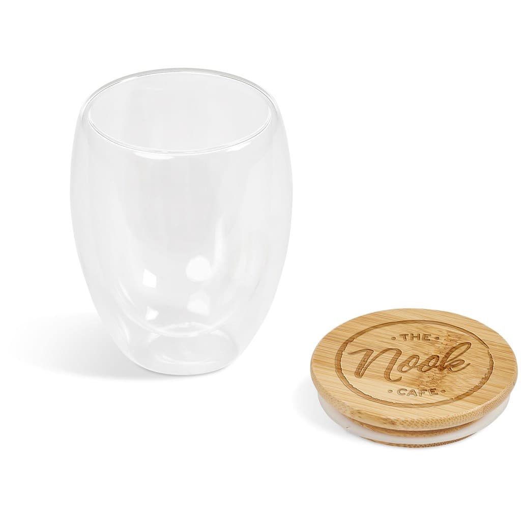 Okiyo Moco Glass & Bamboo Double-Wall Cup - 350ml 5