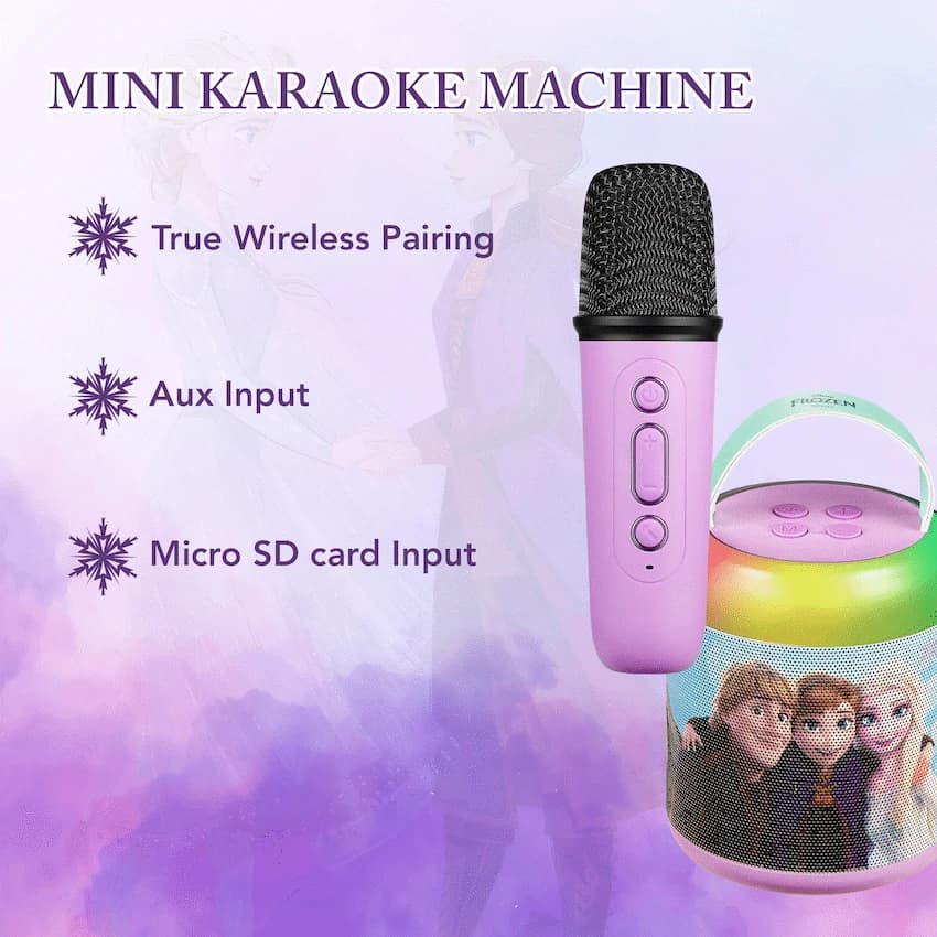 Disney Frozen Cylinder Karaoke Speaker with Bluetooth Microphone 5