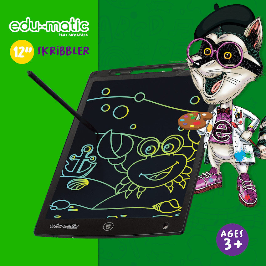 Edu-Matic Skribbler - 12in LCD Writing Tablet with 1 Delete Button 3