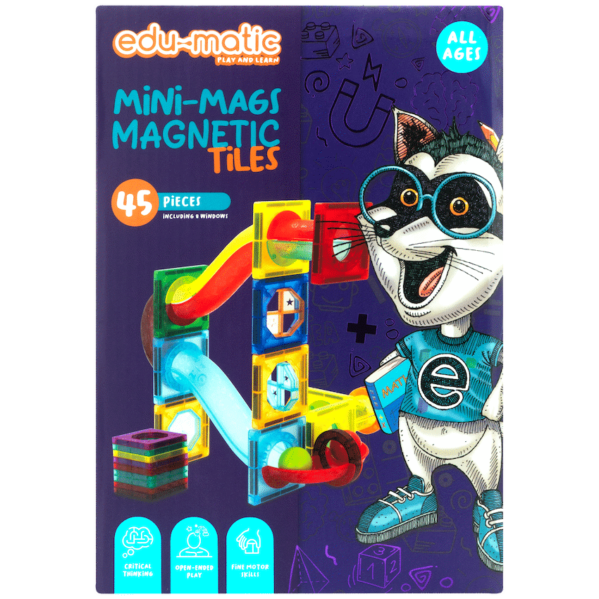 45 Magnetic Tiles and Marble Run Parts 2