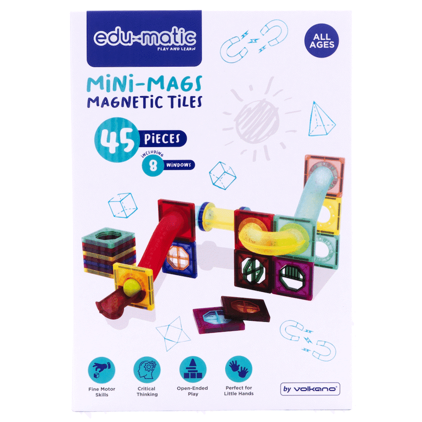 45 Magnetic Tiles and Marble Run Parts 3