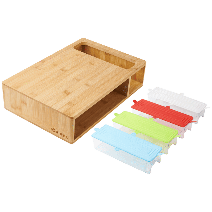 EIGER BAMBOO CUTTING BOARD WITH STORAGE DRAWERS 2