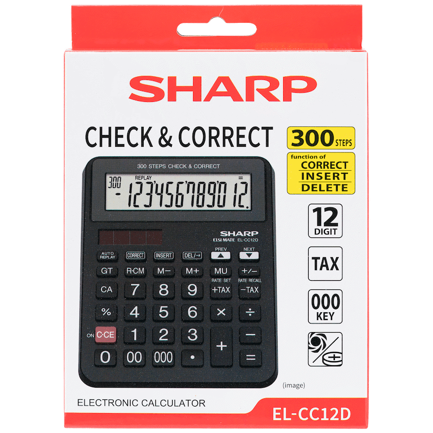 Sharp EL-CC12D Desk Calculator - CheckCorrect Tax 4