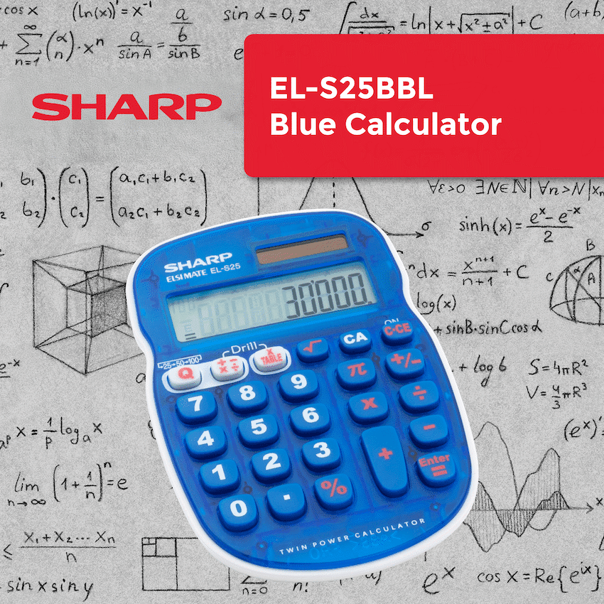 Sharp EL-S25 Calculator - Blue - Blister 2