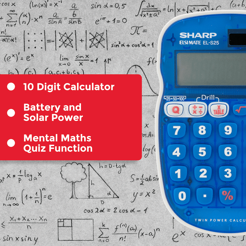 Sharp EL-S25 Calculator - Blue - Blister 3