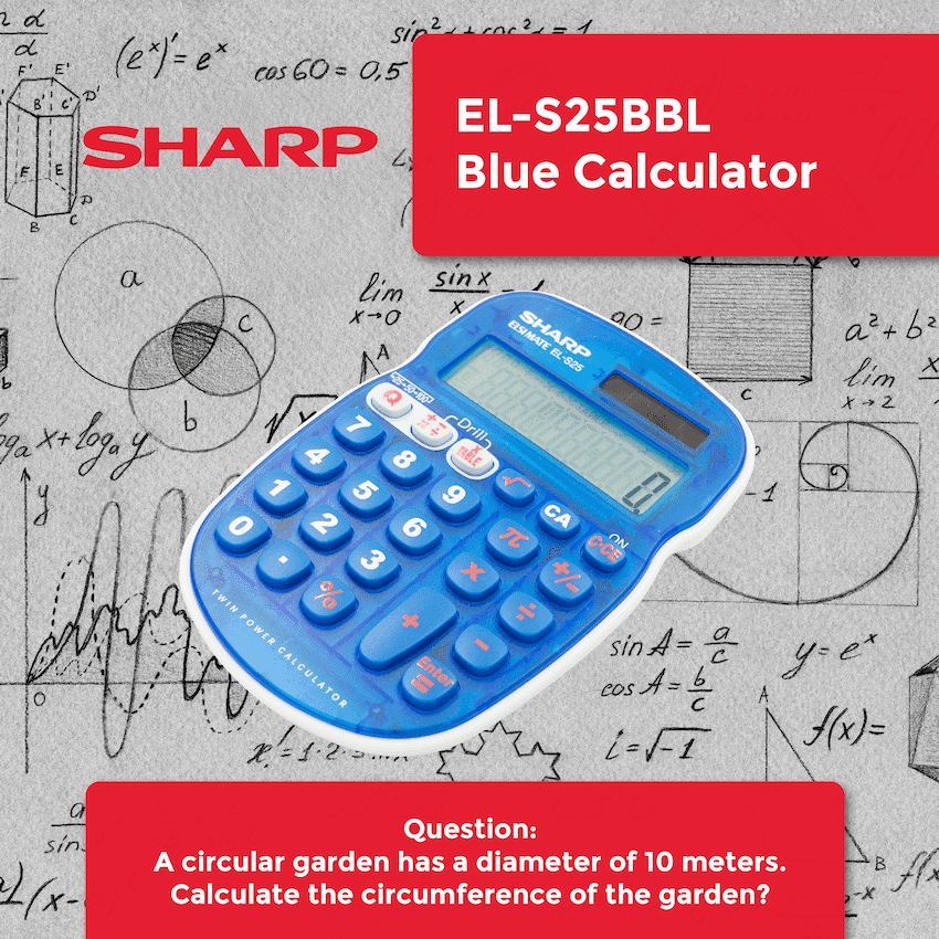 Sharp EL-S25 Calculator - Blue - Blister 5