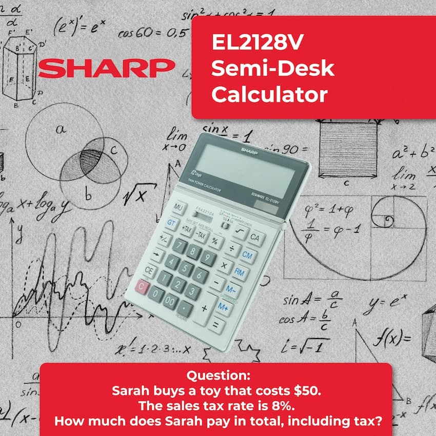 Sharp El2128V Semi-Desk Calculator 3