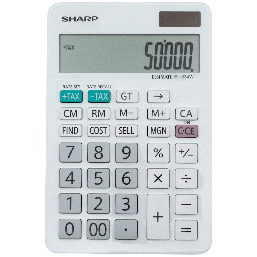 Sharp ElsiMate EL334WB - 12 Digit Desk Calculator 3