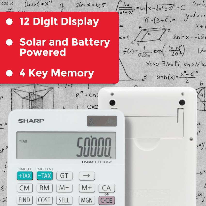 Sharp ElsiMate EL334WB - 12 Digit Desk Calculator 5