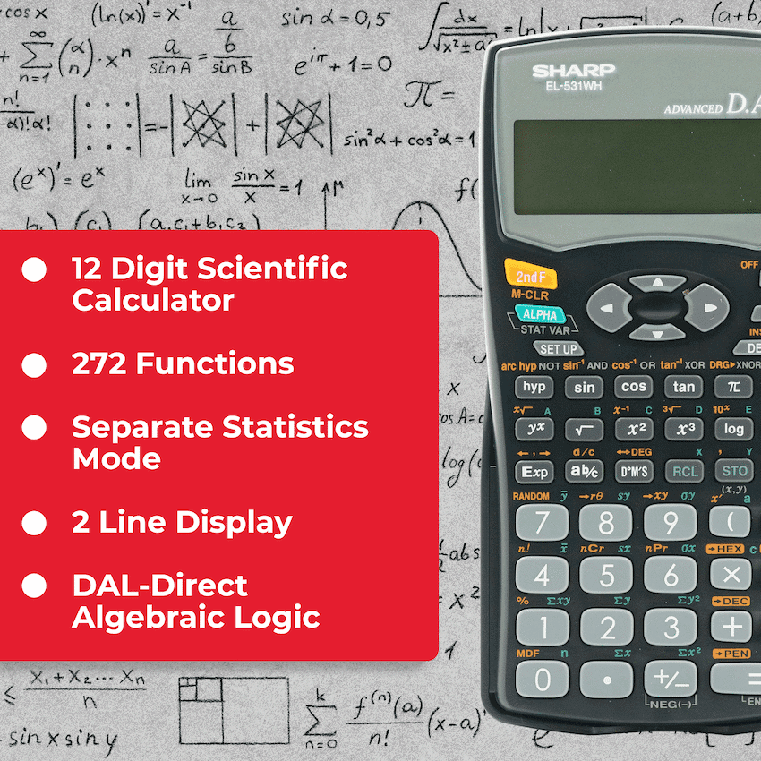 Sharp EL531 WH-BBK - Scientific Calculator - 272 Functions 5