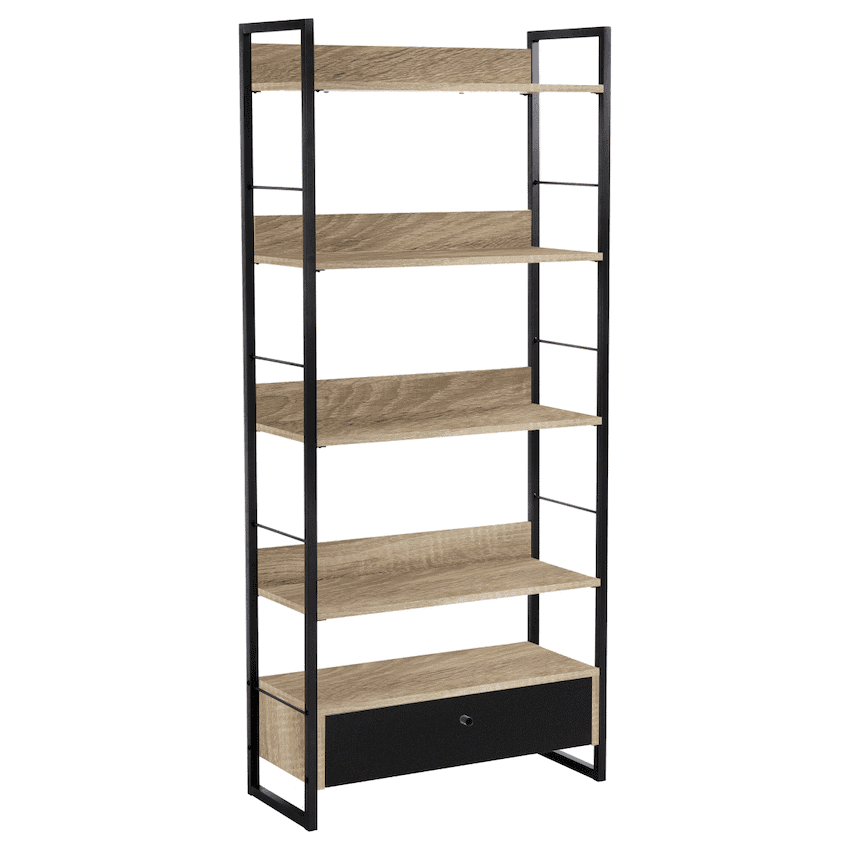Everfurn Baltic Wide Bookshelf with Large Drawer 2