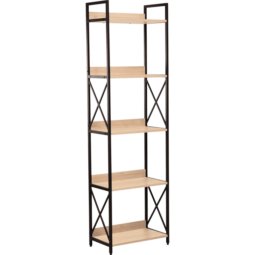 Everfurn Scandanavian Tall Bookcase with Steel Frame 2