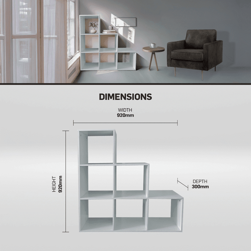 Everfurn Hexagon Bookshelf, High Pressure Laminate 4