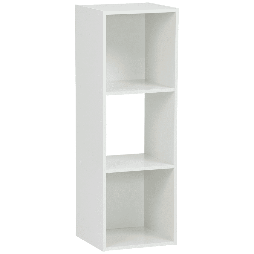 Everfurn Grayscale 3 Tier Bookshelf White, High Pressure Laminate